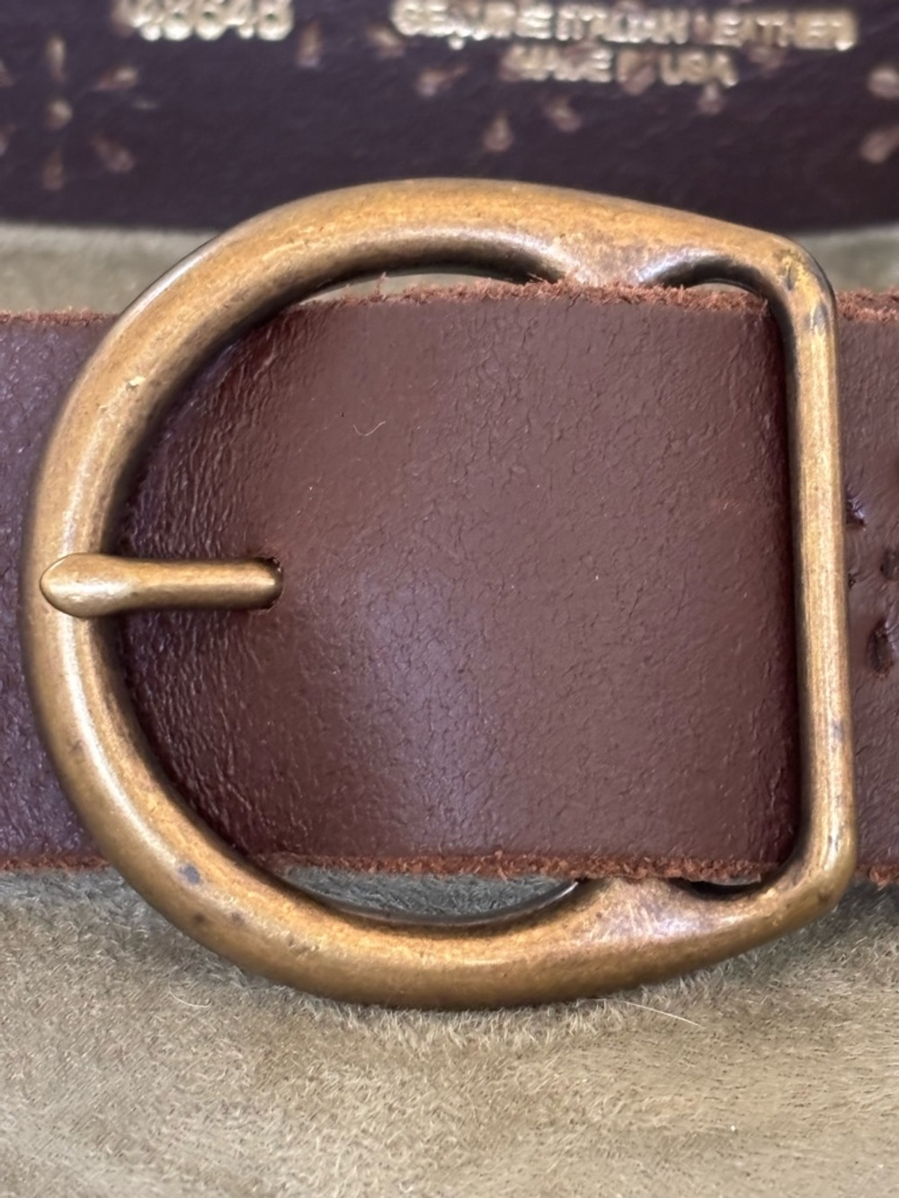 ITALIAN LEATHER Vintage Boho Style Floral Cutout Belt SZ M/L 42”, Made in USA - Picture 8 of 16